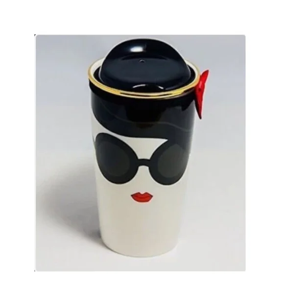 LIMITED EDITION Starbucks + Alice & Olivia 'Stace Face' 12 Oz. Ceramic Mug - Picture 4 of 8